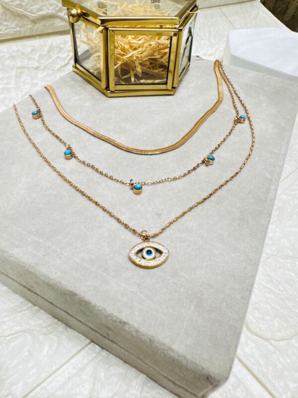 3 Layer EVIL EYE Necklace - Image 2
